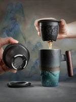 Load image into Gallery viewer, Retro Ceramic Coffee Mug Set