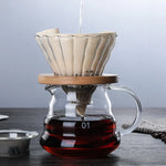 Load image into Gallery viewer, Wooden Holders Drip Coffee Glass and Pot Set